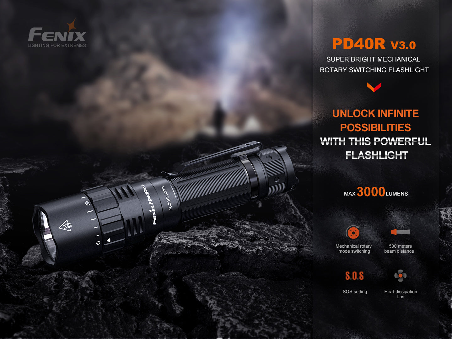 Fenix Rechargeable Flashlight - 3000 Lumens