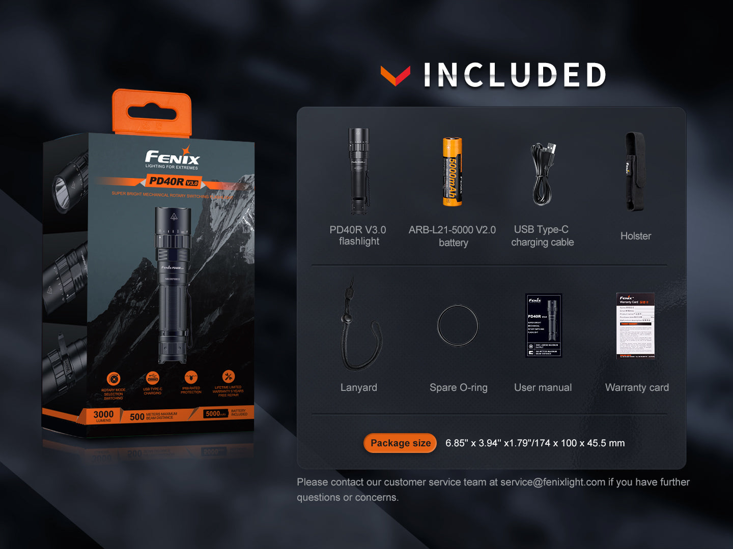 Fenix Rechargeable Flashlight - 3000 Lumens